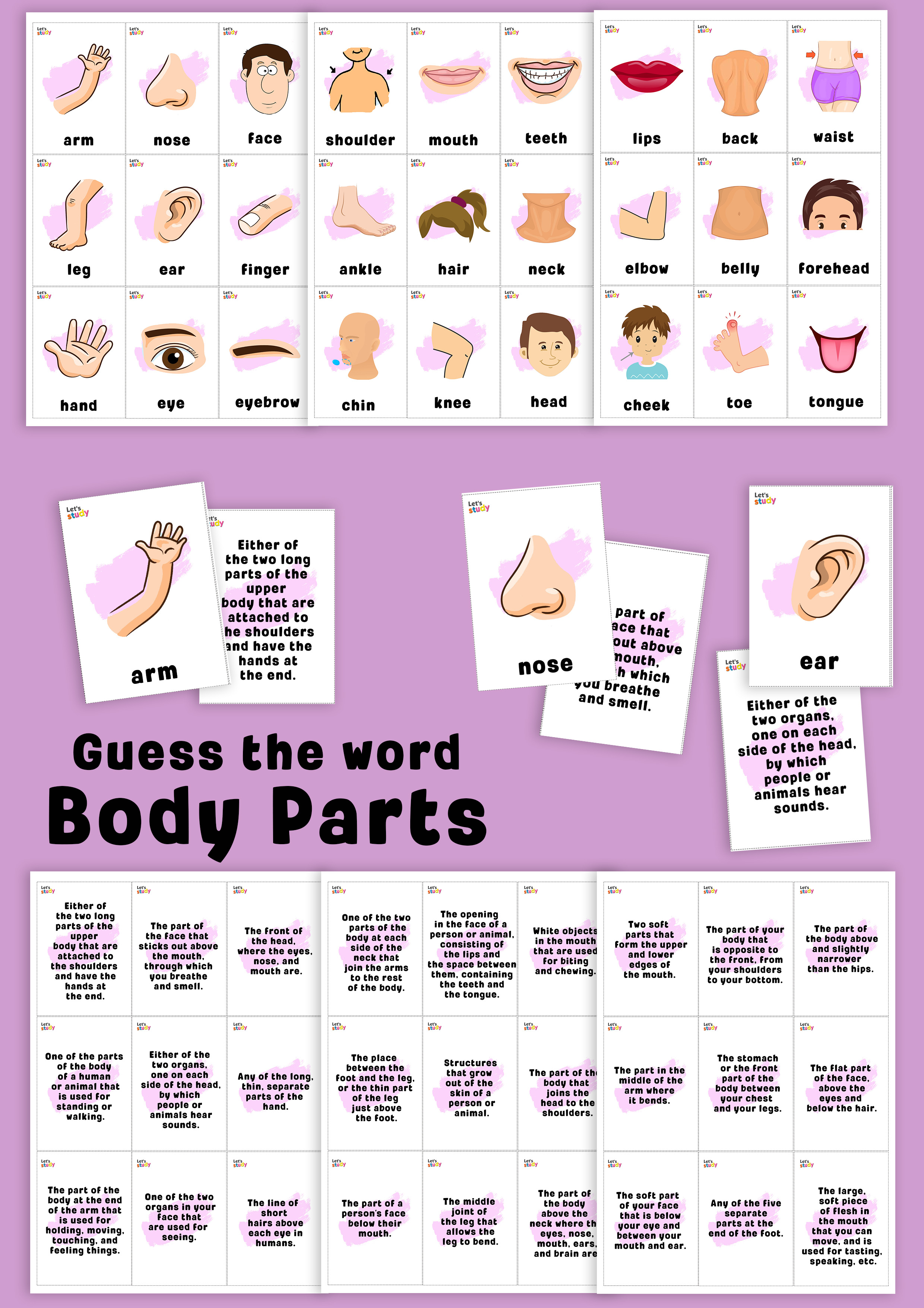 Body parts. Guess the word game. - PrepYourLesson