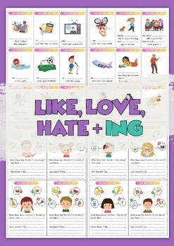 Like, love, hate + ing. Gerund. - PrepYourLesson