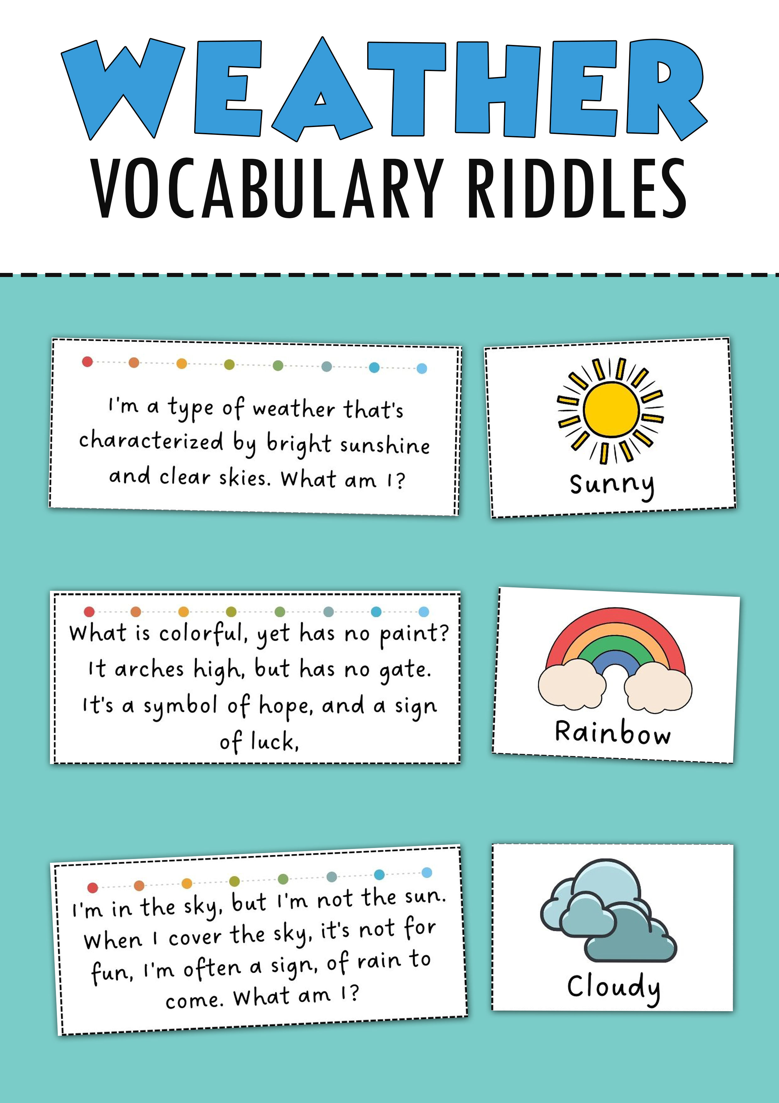 Weather Vocabulary Riddles. - PrepYourLesson